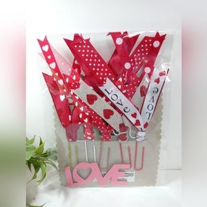 Valentine's Day Ribbon Paper Clips, Love Gift Bookmark Paperclips, Planner clip